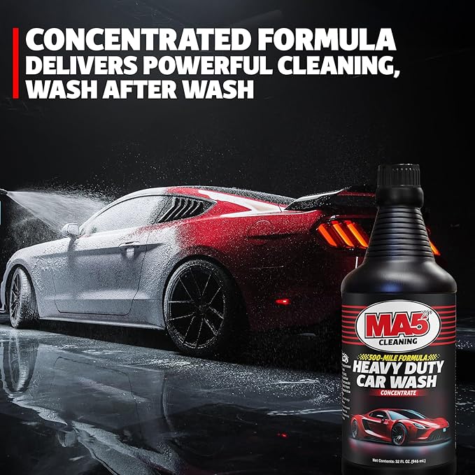 MA5X Car Wash Soap | Concentrated, pH Balanced | High Performance Foaming Car Wash Soap | 32oz Bottle | Pack of 2