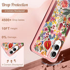 for Samsung Galaxy S25 Edge Case - Compatible with MagSafe Women Girls Cute Magnetic Protective Phone Cover Girly Floral Flowers Heavy Duty Shockproof Design for Samsung S25 Edge Case
