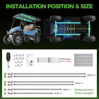 10L0L 6PCS Golf Cart Underglow LED Light Strip Kit with Canopy Lights, 22 Dream Color Modes Underglow LED Light Strip Control Music Sync IP67 12V-80V Input for Yamaha EZGO Club Car
