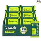 goodwipes Flushable Butt Wipes - Vitamin E & Aloe - Sewer & Septic Safe - Extra Large Adult Wet Wipes For Women & Men - Bathroom Essentials - Botanical Bliss, 318 Count (6 Packs + 1 Travel)