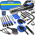 25PCS Car Cleaning Kit, Car Detailing Kit Interior with High Power Handheld Vacuum Cleaner, Windshield Cleaner, Cleaning Gel, Professional Auto Accessories for Men, Women