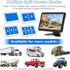 Wired Backup Camera System with 10.1" Touch Monitor, 4 HD 1080P Rear View& Side View Cameras, 4 Split Screen, Night Vision, IP68 Waterproof Back up Camera for Truck/RV/Trailer/Bus/Tractor..