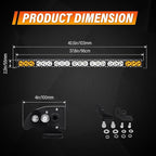 AUXTINGS 38 inch Single Row Dual Color LED Light Bar 210W Off Road Light Bar White Amber Combo LED Work Light Truck UTV 4x4 Cars SUVs ATVs Boats Fog Driving Light with Wiring Harness kit