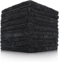 The Rag Company - Creature Edgeless Auto Detailing Towels (10-Pack) Professional 70/30 Blend, Dual-Pile Plush Microfiber, Buffing & Polishing, 420gsm, 16in x 16in, Black
