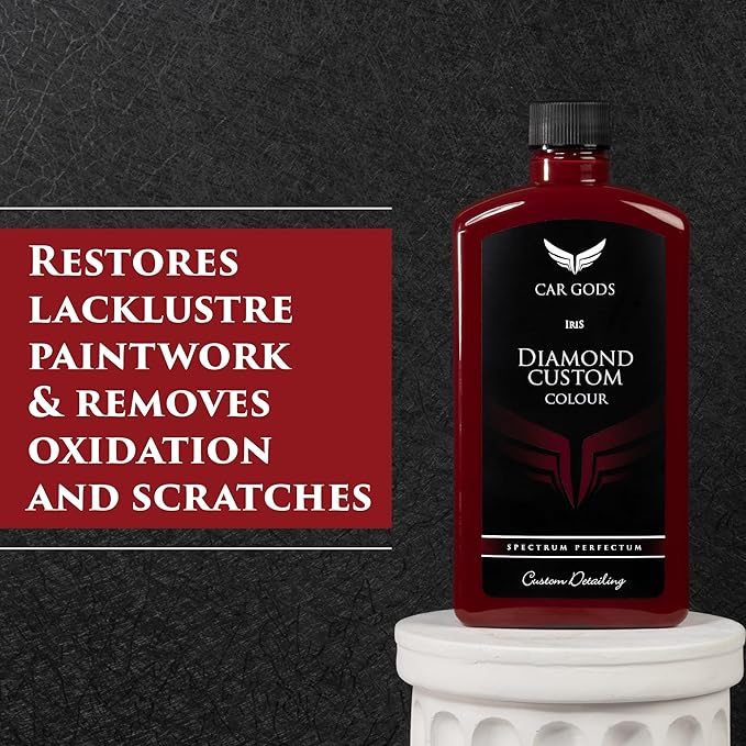 Car Gods Iris Custom Color Dark Red 3-in-1 Polish Wax Color Restorer & Scratch Remover, 16 Colors Available, 17 Fl Oz