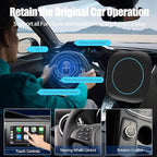 Wireless Carplay Adapter, Android Auto Adapter Plug and Play 2025 AI Box Carplay Support TF Card and SIM, Mini Car Play Video Box for Car Wired to Wireless Support Original Control