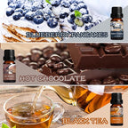 SALKING Coffee Shop Fragrance Oils Set, Premium Essential Oils Set for Diffuser, Scented Oil for Soap & Candle Making - Blueberry Pancakes, Coffee, Café Latte, Hot Chocolate, French Vanilla, Black Tea
