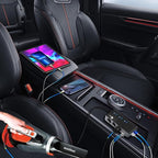 Quick Charge 3.0 Cigarette Lighter Splitter, Qidoe 3 Socket 180W Cigarette Lighter Adapter with 4 USB Fast Charging, DC 12V/24V Cigarette Outlet LED Voltmeter Independent Button for All Car Devices