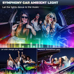 Dreamcolor Acrylic Interior Car LED Strip Light with USB/Type C/4-Port Cigarette Lighter, RGB 2 in 1 with 59.04 inches LEDs Ambient Lighting Kits, Sound Active Function Neon Led Strips for Car