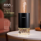 Airversa Waterless Essential Oil Diffuser for Home Room Desk Car Air Freshener Diffuser, Up to 600 sq ft, Battery Operated, Mist Level and Timer Settings, 100mL Capacity, Cold Air, RD1 Titanium