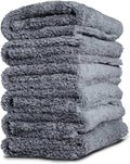 Adam's Polishes Lite Borderless Grey Microfiber Towel (6 Pack) - Car Detailing Towel