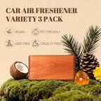 Car Air Freshener - Wood Air Freshener - Car Odor Eliminator - Long Lasting Scent - Auto Accessories -VISOR CLIP INCLUDED (Cabana-Amber-Pine)