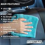 FIXSMITH Microfiber Cleaning Cloth - Pack of 8, Size: 12 x 16 in, Multi-Functional Cleaning Towels, Highly Absorbent Cleaning Rags, Lint-Free, Streak-Free Cleaning Cloths for Car Kitchen Home