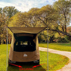Hasika SUV Tailgate Tent - 2 Person Car Camping Awning, 3000mm Waterproof & UPF 50+ -Portable Hatchback Tent for Couples & Pet Owners, 2-Min Setup Road Trip Essentials Yellow