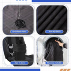 Hahafelt 1 Pack Car Seat Towel Covers with Storage Bag, 63 x 32 Inch Universal Non Slip Waterproof Sweat Protector for Car Truck, Gym Swimming Running, Machine Washable (Black Plaid)