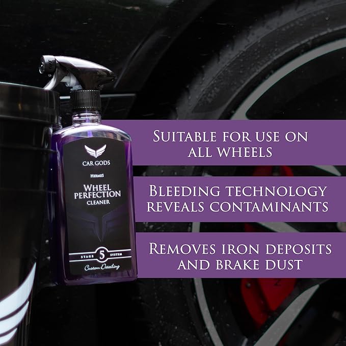 Car Gods Acid Free Color Changing Alloy Wheel Perfection Cleaner, Removes Iron Splinters, Grime and Brake Dust, 17 Fl Oz
