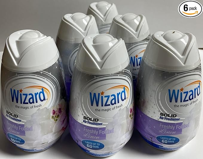 Wizard The Magic of Fresh gel Air Freshener, solid air freshener 7.8 oz Freshly folded linen (Pack of 6)
