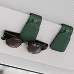 Sotfamily Sunglass Holder for Car Visor, Suede Cloth Magnetic Sunglass Organizer for Car Accessories, 2 Packs, Grass Green