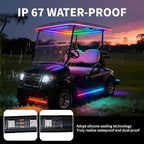 Golf Cart Lights underglow Light kit/Accessories Lighting/Wheel Lights/led Lights underbody/Remote, Music Sync, IP67 Waterproof for EZGO/Yamaha/Club Car (6Pcs)