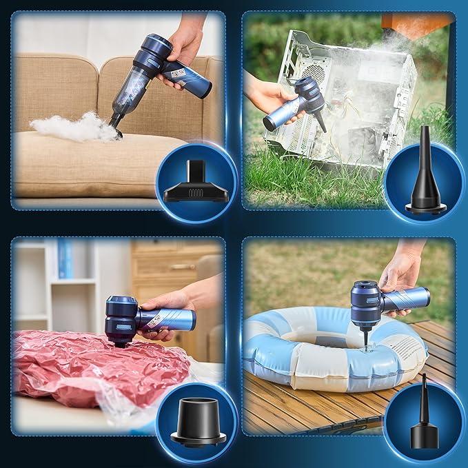 HL121 Car Vacuum,Portable & Foldable Design,17000PA Strong Suction,Dual-Function Vacuum and Air Blower for Automotive Interior Cleaning and Car Care