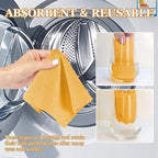 wuyaoyao 50PCS Microfiber Cleaning Cloth Roll, 10"×10" Tear Away Microfiber Towels, Reusable Washable Cloth Paper Towels, Multi-Purpose Cleaning Rags for Car Home Kitchen Garage Shop (Orange)