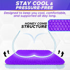 EcoNour Gel Seat Cushion for Long Sitting (Large & Thick) - Pressure Relief Honeycomb Support for Back, Sciatica, Coccyx, Hip & Tailbone Pain | Seat Pad for Office Chair, Wheelchair & Car