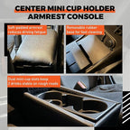 ECOTRIC Center Mini Cup Holder Armrest Console Compatible with 2006-2020 Dodge Charger Police Black Upholstered Middle Cover Storage Box pad Lid Kit Replacement Organizer