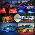 Nilight 4Pcs Aluminum Underglow Neon Accent Strip Lights 396 LEDs RGB Door Assist Multi Color DIY Sound Active Function Music Mode with APP and Remote Control Underbody Light Strips for Car Truck RV