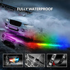 OPT7 Aura DreamColor Underglow Chasing Light Kit with APP & Remote Control, 4 PCS Flexible RGBIC LED Strips, 12V Neon Accent Underbody Lights for Car Truck RV, Multi Color Music Mode, Easter Gifts