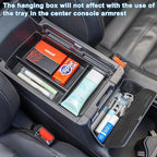 PIMCAR Center Console Hanging Box Compatible with 2023-2026 Honda CRV Hidden Compartment with Lid Premium ABS Plastic Armrest Storage Tray Accessories