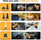 Electric Air Duster & Vacuum 2-in-1, 180000RPM Brushless Motor, Rechargeable Compressed Air Duster with 8000mAh Battery, Stepless Speed Control, 7-Mode Light Mini Blower for PC, Car, Home, Outdoor
