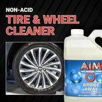 AIM Chemicals Brake Away Non-Acid Wheel & Tire Cleaner - Heavy Duty Degreaser & Engine Cleaner - Removes Brake Dust, Grease, Grime, Aluminum Brighteners - Ideal for Cars, Boats, RVs & Equipment, 5 Gal