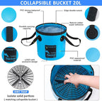 AUTODECO 44Pcs Car Wash Detailing Kit Cleaning Kits with Foam Gun Sprayer Wash Mop with Long Handle Collapsible Bucket Large Wash Mitt Towels Complete Interior Exterior Car Washing Supply Set Blue