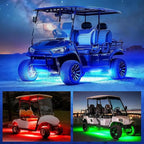 4PCS Golf Cart Underglow LED Light Strip Dream Color Neon Accent Lighting Kit APP/Remote Control Sound Active Music Sync Waterproof 12V-65V Input Compatible with EZGO Yamaha Club Car