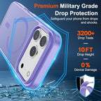 SUPFINE Magnetic for iPhone 17 Pro Case (Compatible with MagSafe)(Military Grade Drop Protection) Translucent Matte Shockproof with Anti-Fingerprint Phone Cover 2025,Purple