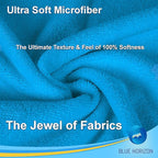 Blue Large Microfiber Cleaning Towels, 36-Pack Dual-Sided Ultra Soft Plush Washcloth, Professional Grade Premium Microfiber Car Cleaning Cloths, Car, Household and Commercial (Sky Blue, 16" X 16")