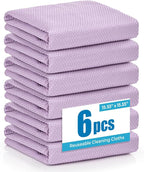Professional Auto Detailing Microfiber Cloths 6 Pack, 15.5"x15.5" Glass Cleaning Towels for Car Windshield, Window and Interior, Lint Free Streak Free Polishing Rags for High Gloss Shine