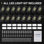 Hovano 16 Pods White Rock Lights 6000K Pure White 36 LEDs SMD Chips Super Bright Neon Underglow Light IP68 Waterproof for Pickup Trucks SUV UTV ATV RZR Car Boats (White)