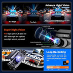 4K 360° Dash Cam for Cars, 4 Channel Front Rear Inside with 128GB Card, Super Night Vision, Fastest 5.8GHz WiFi GPS, Voice Control, 24/7 Parking Mode, Loop Recording Ideal for Uber & Lyft