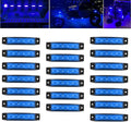 20 Pcs Blue LED Rock Strip Lights,Wheel Well Underglow Lighting Kits,Car Rock Lights Exterior Side Marker Lights for Wrangler Truck Golf Cart RV RV SUV Offroad