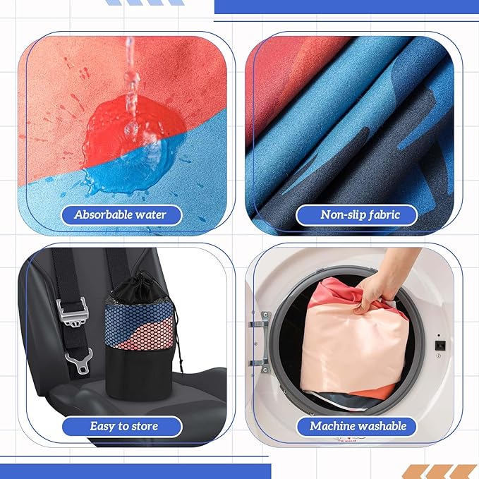 Hahafelt 2 Pack Car Seat Towel Covers with Storage Bag, 63 x 32 Inch Universal Non Slip Waterproof Sweat Protector for Car Truck, Gym Swimming Running, Machine Washable (Sunset)
