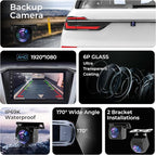 AHD 1080P Backup Camera for Car,170 Degree Wide Angle Rearview Reversing License Plate IP69K Waterproof Camera,Clear Night Vision Reverse Rear View Camera for Car Vehicle SUV RV