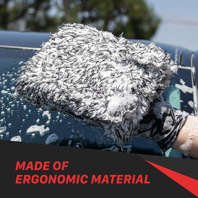 Maxshine Universal Super Fluffy Microfiber Wash Pad | Ergonomic Scratch-Free Car Wash Pad for Wax, Sealants & Glazes | Washable Reusable Microfiber Pad | Auto Detailing & Car Cleaning Tool