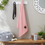 Bone Dry Pet Grooming Microfiber Towel, Striped Collection, X-Large, 41x23.5, Rose (Pack of 2)