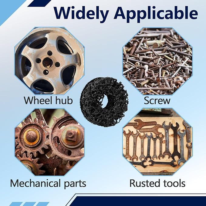 6PCS Wheel Hub Cleaning Pads, 2" Durable Nylon Web Pads, Wheel Stud Cleaner Pads