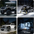 12V Marine Boat LED Light Strip Super Bright, 2 Pack 4FT IP68 Fully Waterproof RV Front Cap Lights, Golf Cart Underglow Roof Lights Strip for Truck ATV UTV SUV Car Pickup Trailer, Cuttable, White