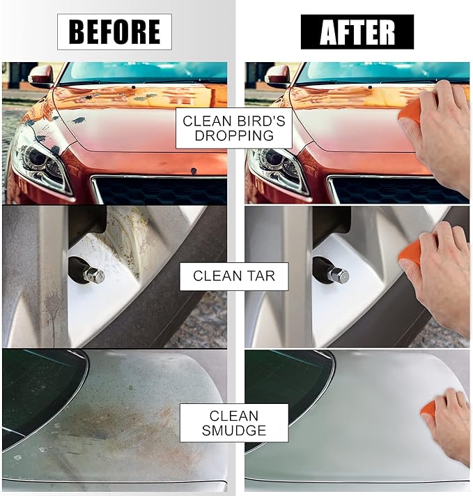 X AUTOHAUX Car Clay Bar Wash Mud Orange 100g Detailing Cleaning Polishing Tool for Cleaning Cars RV Boats Bus Coating