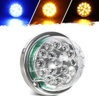 Partsam 1Pc Dual Revolution Watermelon Light, Amber 17LED Turn Signal/Marker Lights to Blue Auxiliary Light, Underglow Lights Compatible with Freightliner Kenworth Peterbilt Trucks