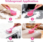 Carpet Brush, Anti-Deformation Medium Soft Nylon Bristles, Scratch-Free High Toughness Pink Scrub Brush for Car Interior Detailing, Upholstery, Leather Seats, Floor Mats, Tires & Home