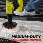 Maxshine 2", 4", & 5" M8 Medium-Duty Upholstery Carpet Brush with Drill Attachment Set – Power Scrubber Attachment for Car Detailing – Removes Grime, Stains & Spots from Fabric, Seats & Carpets